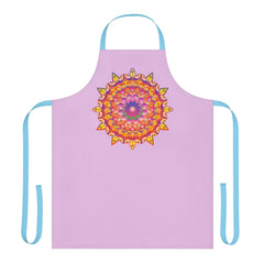 Lilac Mandala Apron - Hand Drawn Floral Art All Over Prints - Blululi