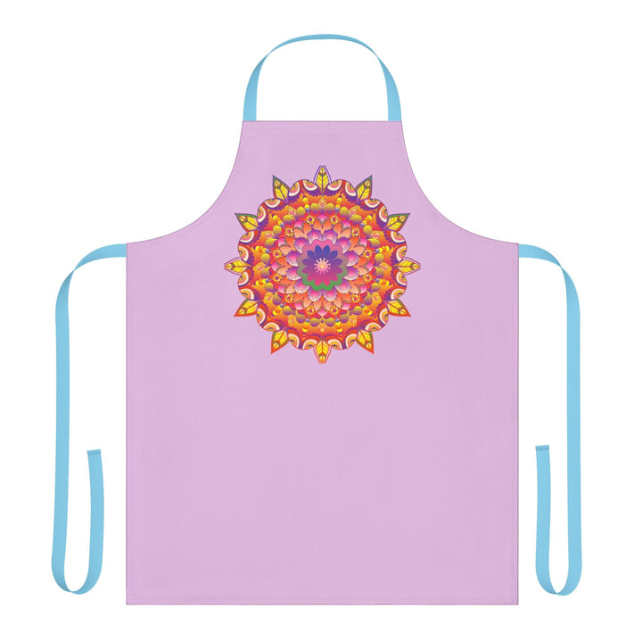 Lilac Mandala Apron - Hand Drawn Floral Art All Over Prints - Blululi