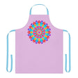 Lilac Mandala Apron - Hand Drawn Floral Art All Over Prints - Blululi