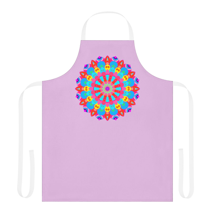 Lilac Mandala Apron - Hand Drawn Floral Art All Over Prints - Blululi