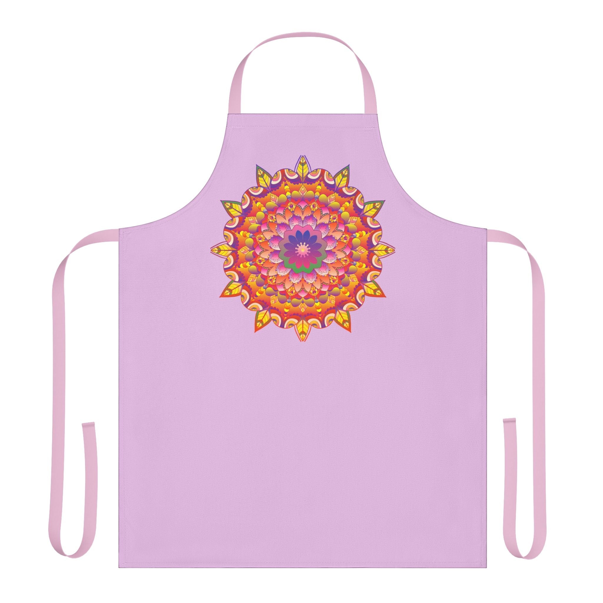 Lilac Mandala Apron - Hand Drawn Floral Art All Over Prints - Blululi