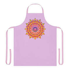 Lilac Mandala Apron - Hand Drawn Floral Art All Over Prints - Blululi
