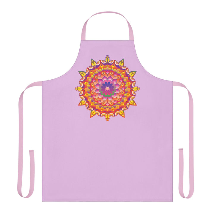 Lilac Mandala Apron - Hand Drawn Floral Art All Over Prints - Blululi