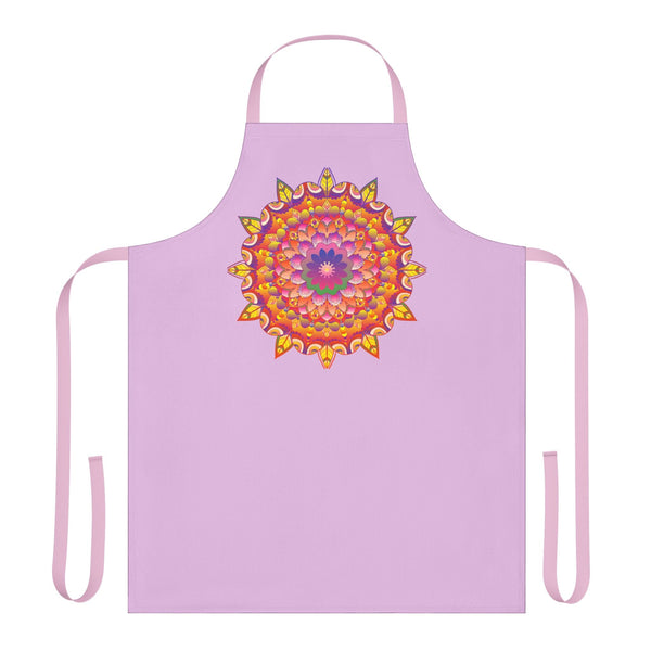 Lilac Mandala Apron - Hand Drawn Floral Art All Over Prints - Blululi
