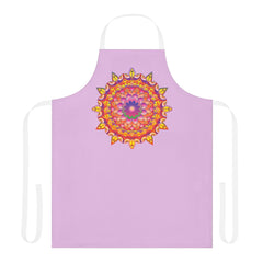 Lilac Mandala Apron - Hand Drawn Floral Art All Over Prints - Blululi