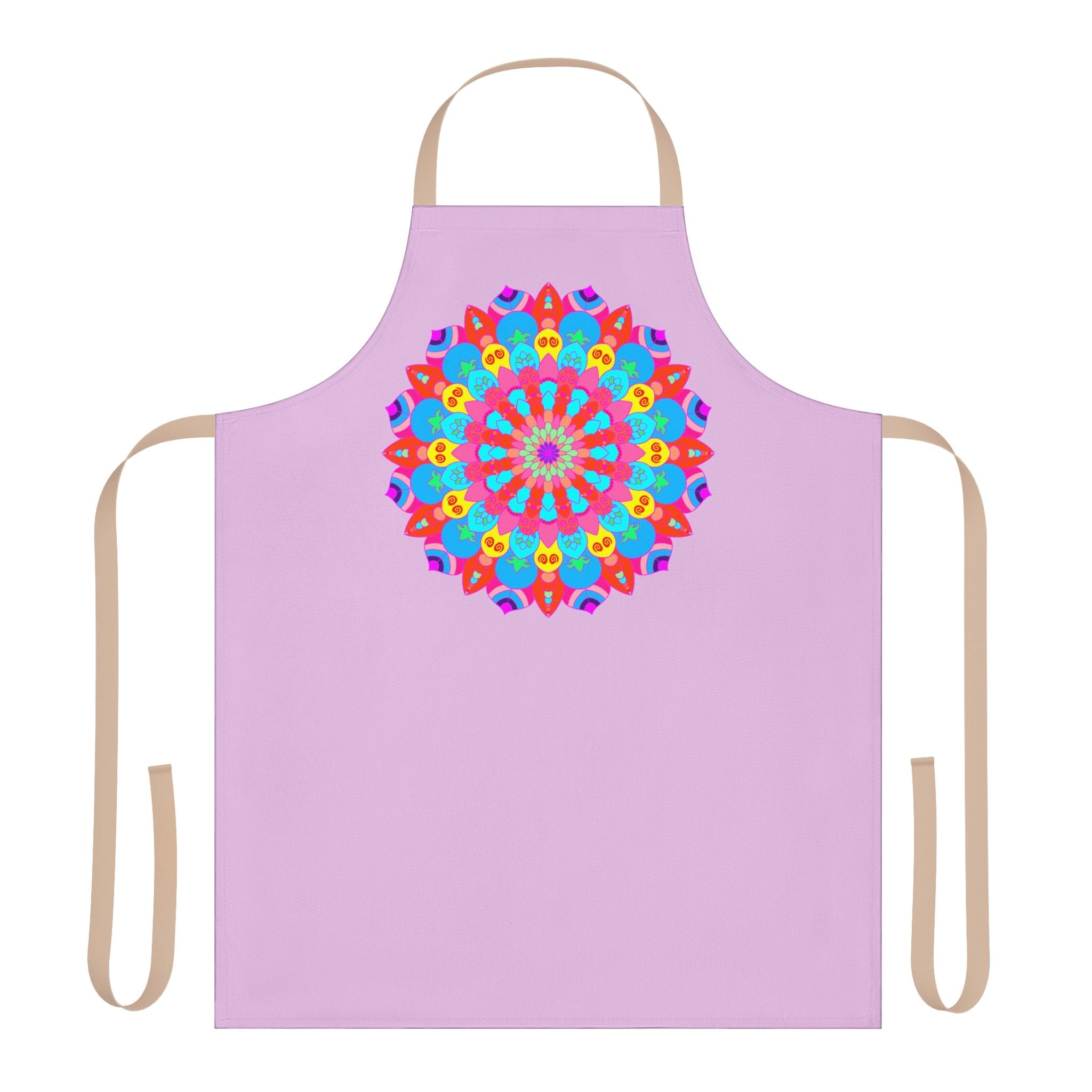 Lilac Mandala Apron - Hand Drawn Floral Art All Over Prints - Blululi