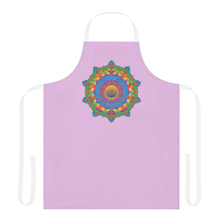 Lilac Mandala Apron - Hand Drawn Floral Art All Over Prints - Blululi