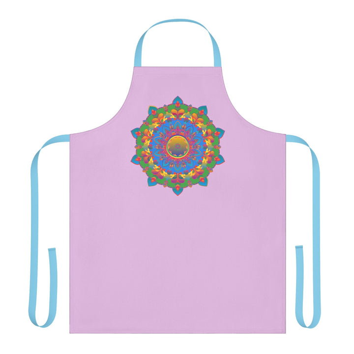 Lilac Mandala Apron - Hand Drawn Floral Art All Over Prints - Blululi