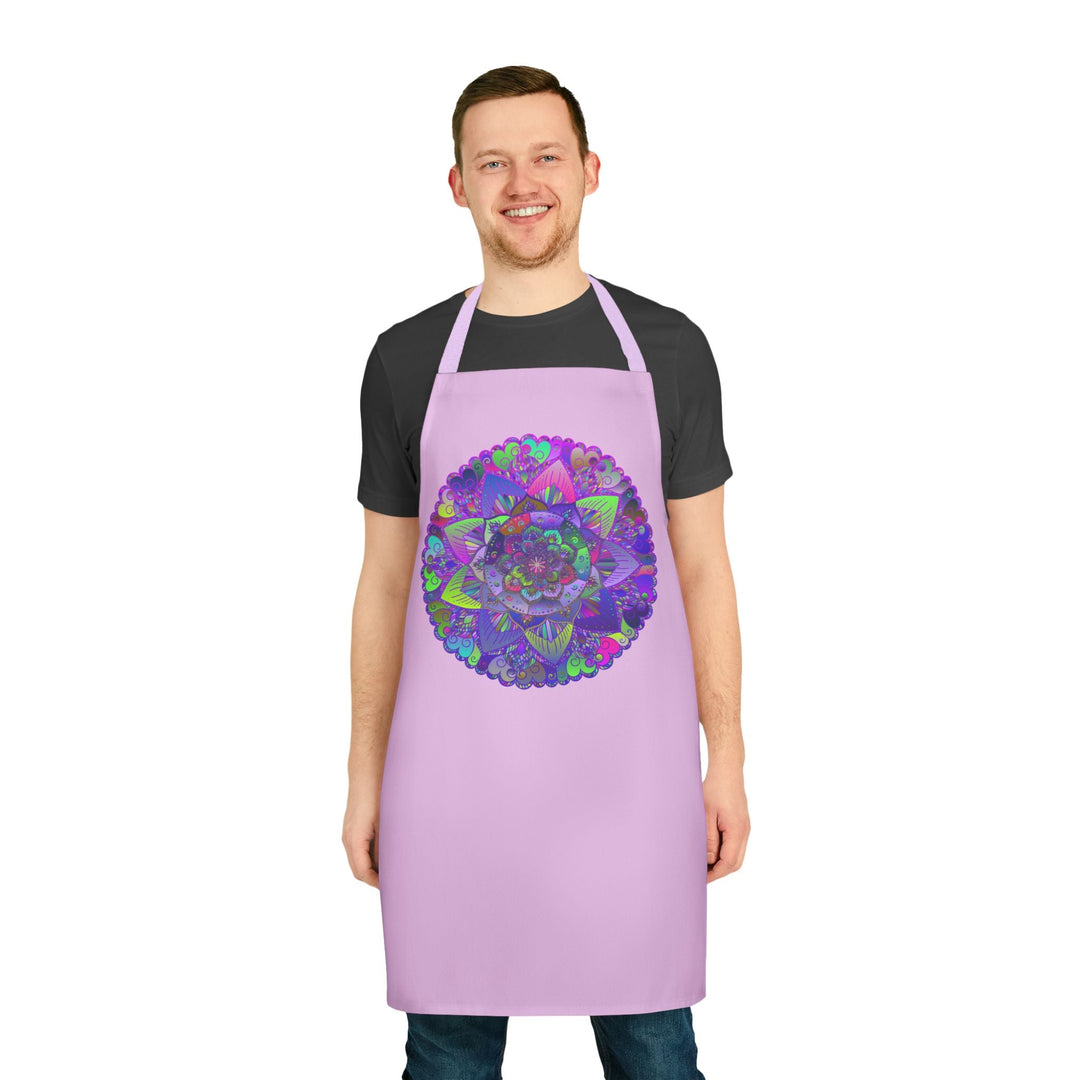 Lilac Mandala Apron - Intricate Hand Drawn Design All Over Prints - Blululi