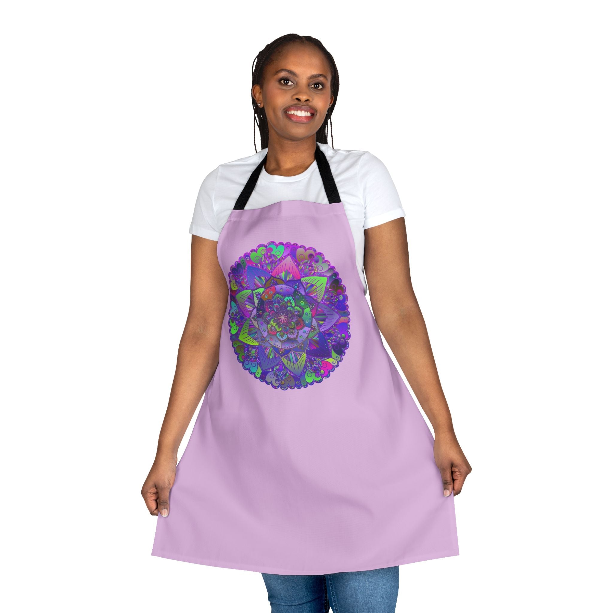 Lilac Mandala Apron - Intricate Hand Drawn Design All Over Prints - Blululi