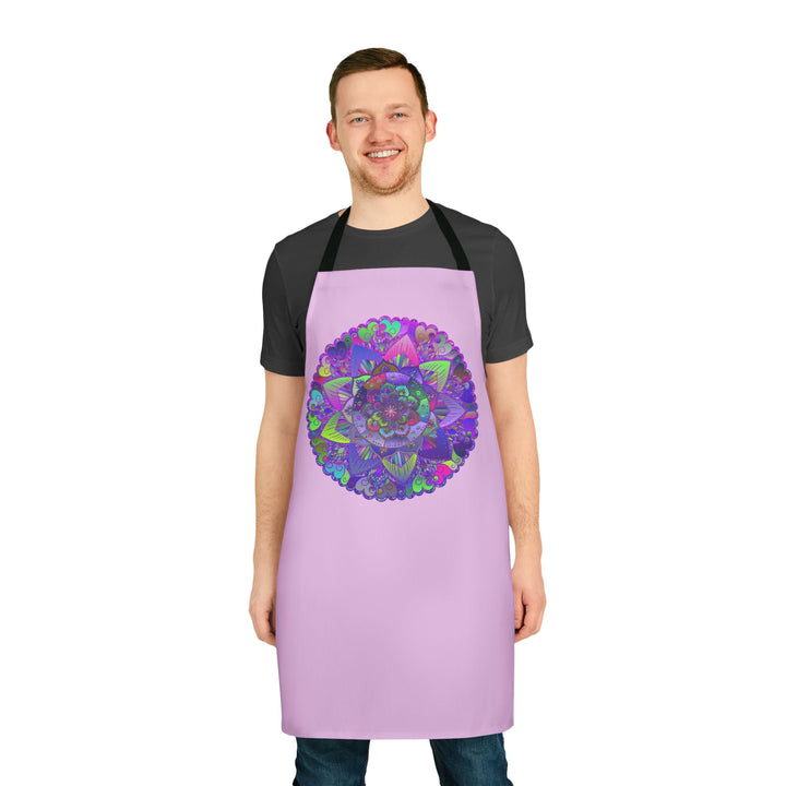 Lilac Mandala Apron - Intricate Hand Drawn Design All Over Prints - Blululi