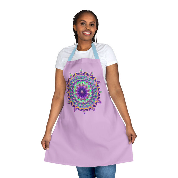 Lilac Mandala Apron - Kitchen Art All Over Prints - Blululi