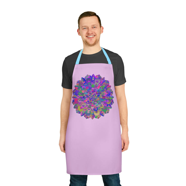 Lilac Mandala Apron - Psychedelic Art Kitchen All Over Prints - Blululi