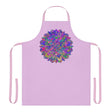 Lilac Mandala Apron - Psychedelic Art Kitchen All Over Prints - Blululi