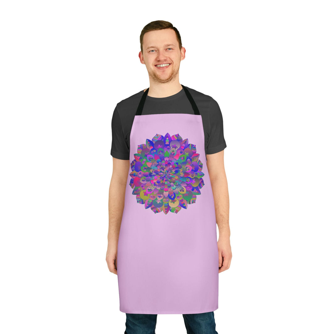 Lilac Mandala Apron - Psychedelic Art Kitchen All Over Prints - Blululi