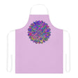 Lilac Mandala Apron - Psychedelic Art Kitchen All Over Prints - Blululi