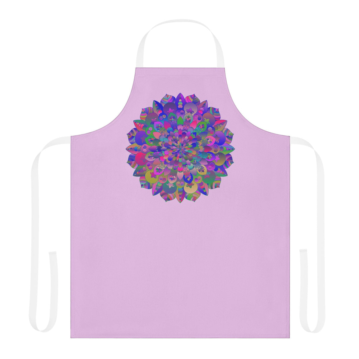 Lilac Mandala Apron - Psychedelic Art Kitchen All Over Prints - Blululi