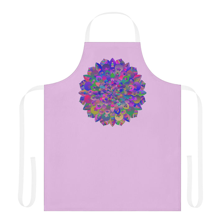 Lilac Mandala Apron - Psychedelic Art Kitchen All Over Prints - Blululi