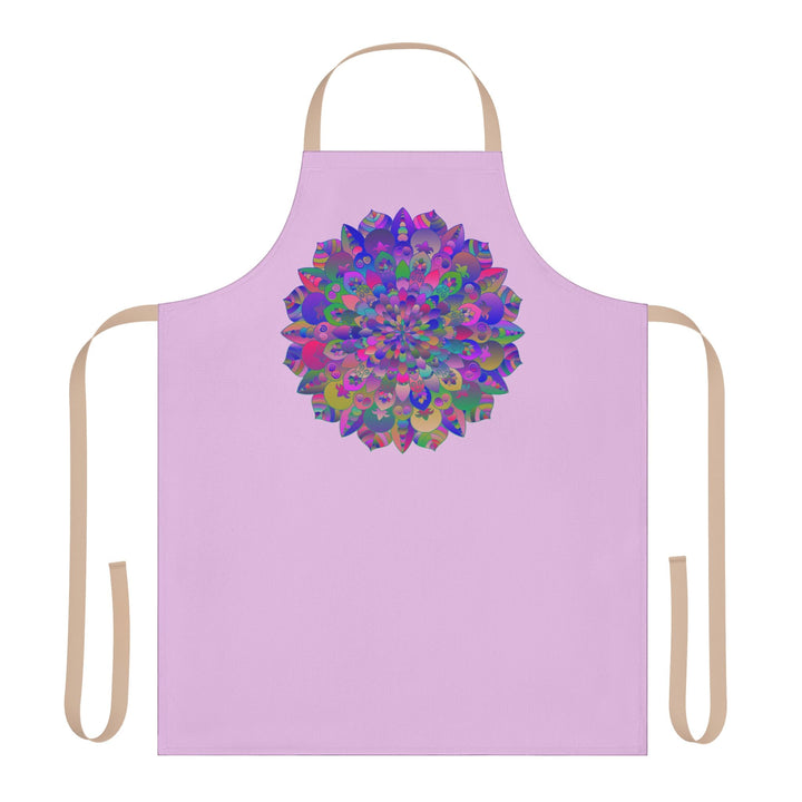 Lilac Mandala Apron - Psychedelic Art Kitchen All Over Prints - Blululi