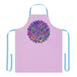 Lilac Mandala Apron - Psychedelic Art Kitchen All Over Prints - Blululi
