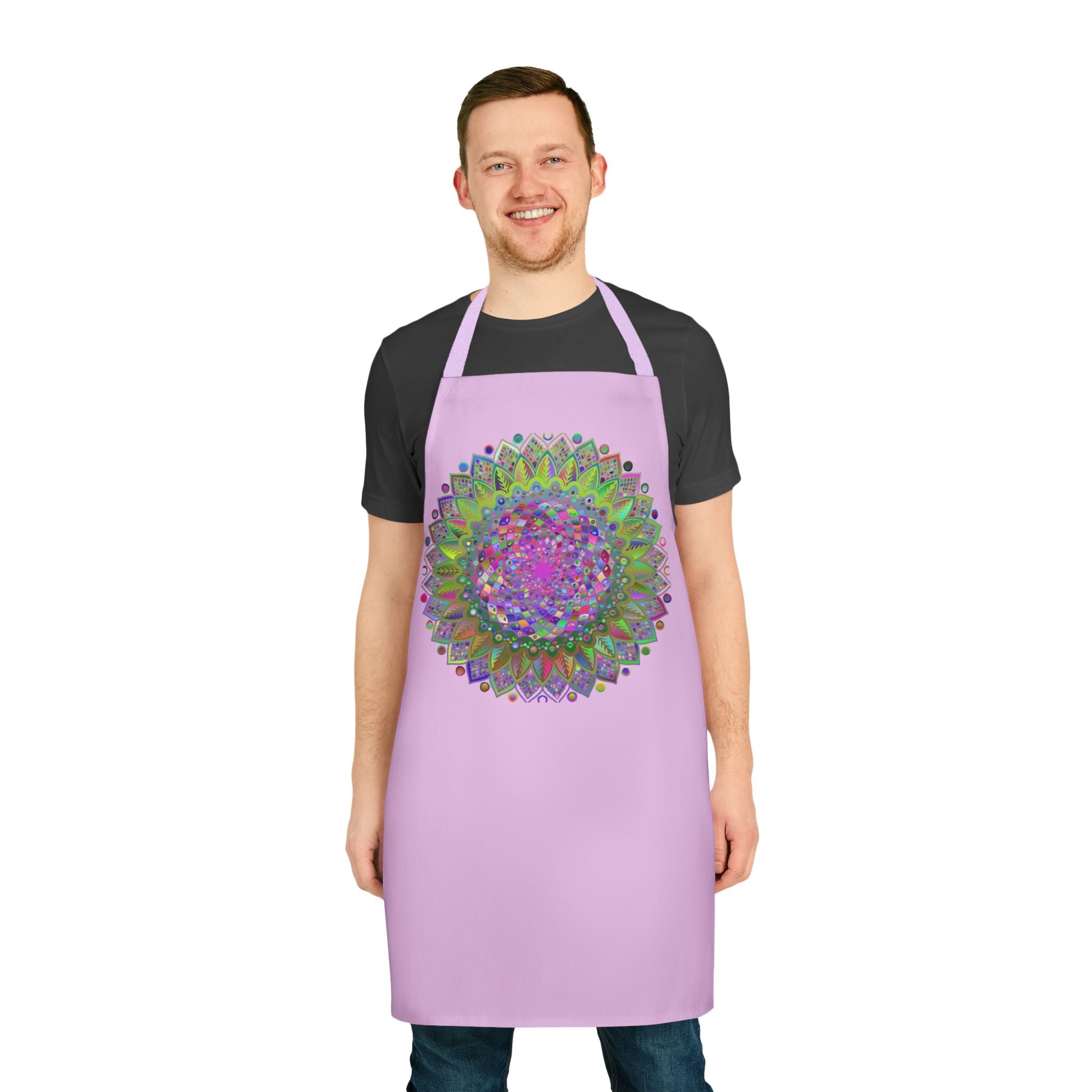 Lilac Mandala Apron - Psychedelic Kitchen Art All Over Prints - Blululi