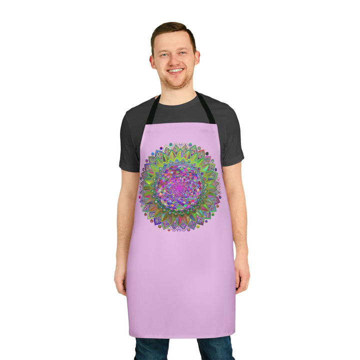 Lilac Mandala Apron - Psychedelic Kitchen Art All Over Prints - Blululi