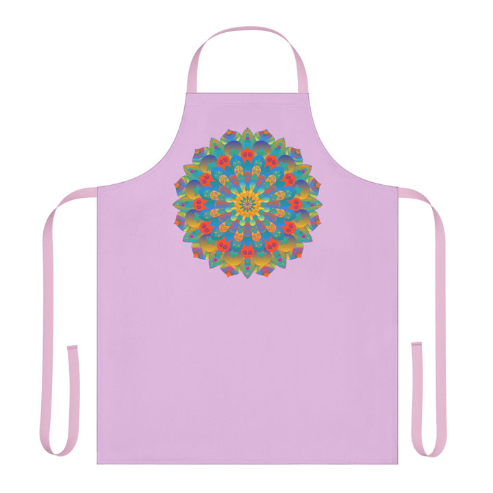 Lilac Mandala Apron - Vibrant Kitchen Art All Over Prints - Blululi