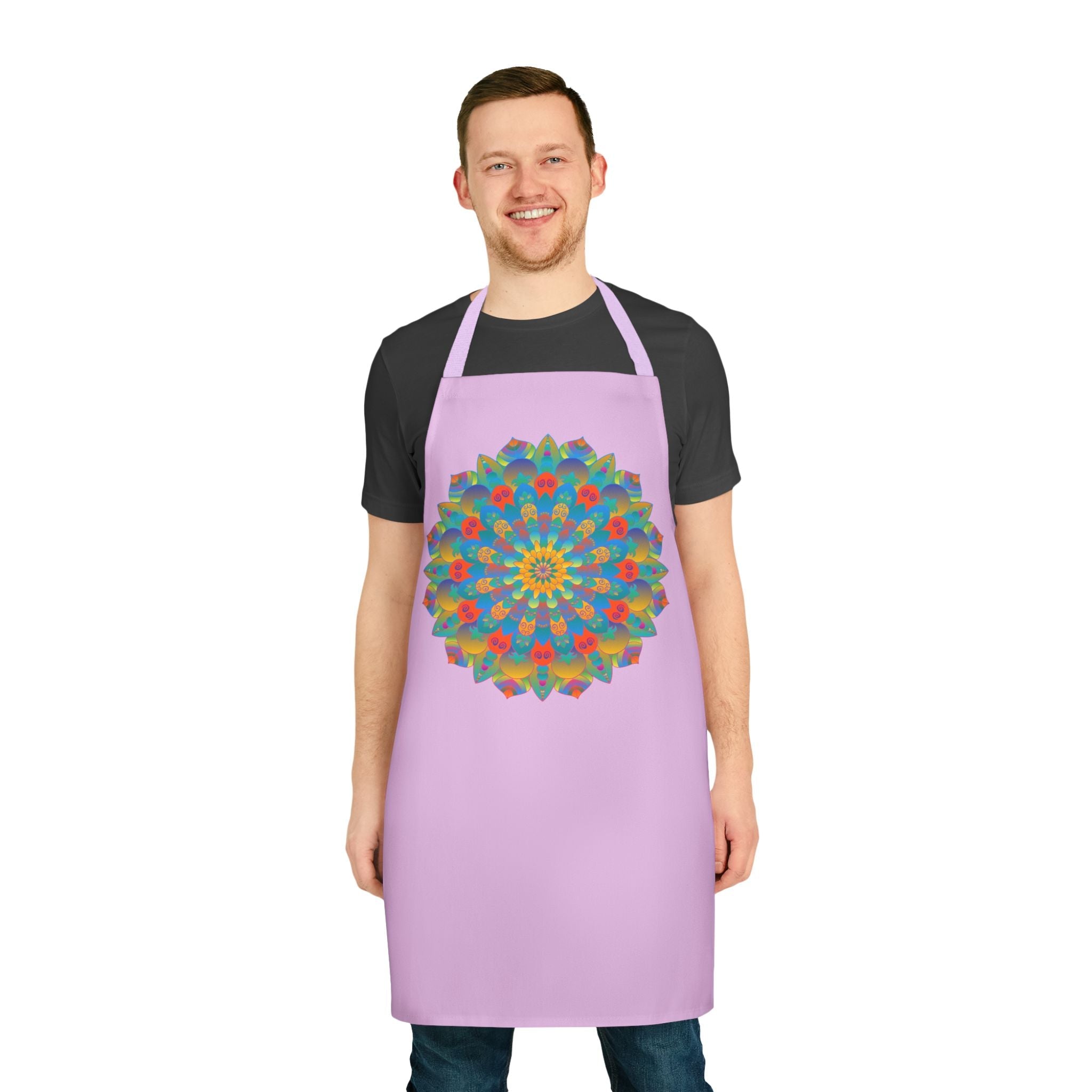 Lilac Mandala Apron - Vibrant Kitchen Art All Over Prints - Blululi