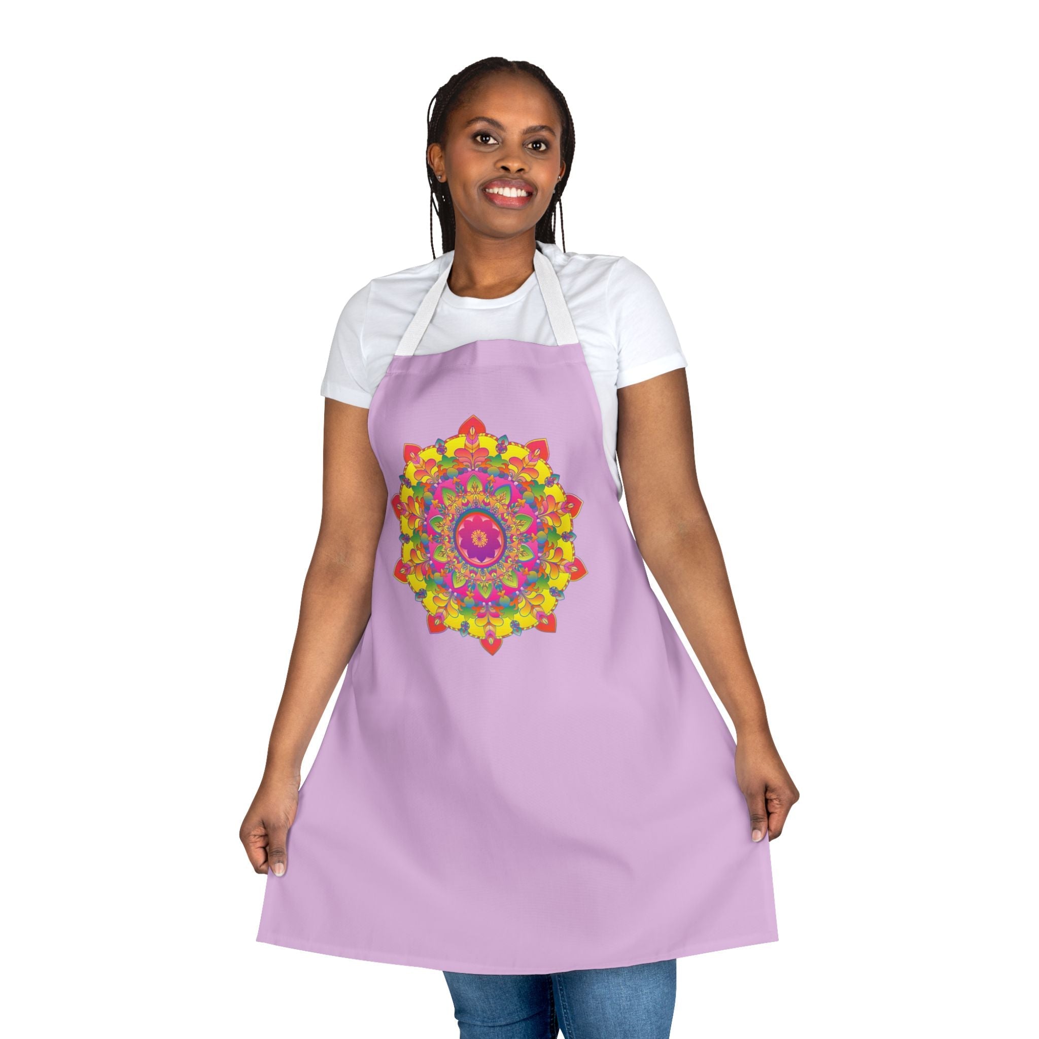 Lilac Mandala Apron - Vibrant Kitchen Art All Over Prints - Blululi