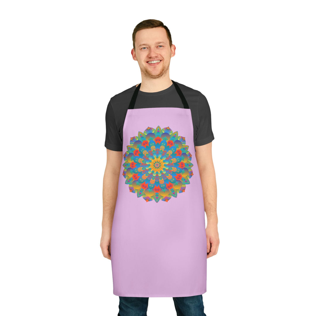 Lilac Mandala Apron - Vibrant Kitchen Art All Over Prints - Blululi