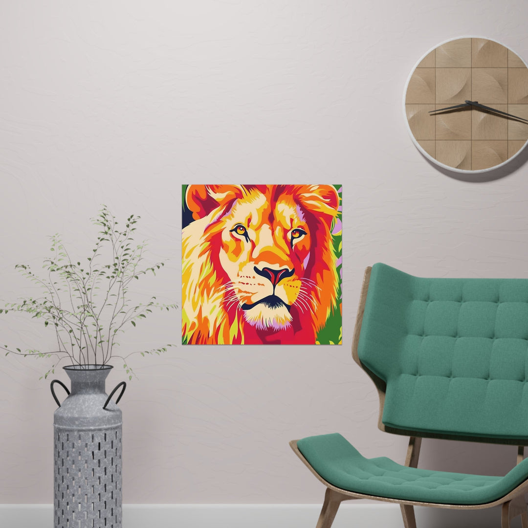 Lion King Poster - Colorful Savanna Art Poster - Blululi