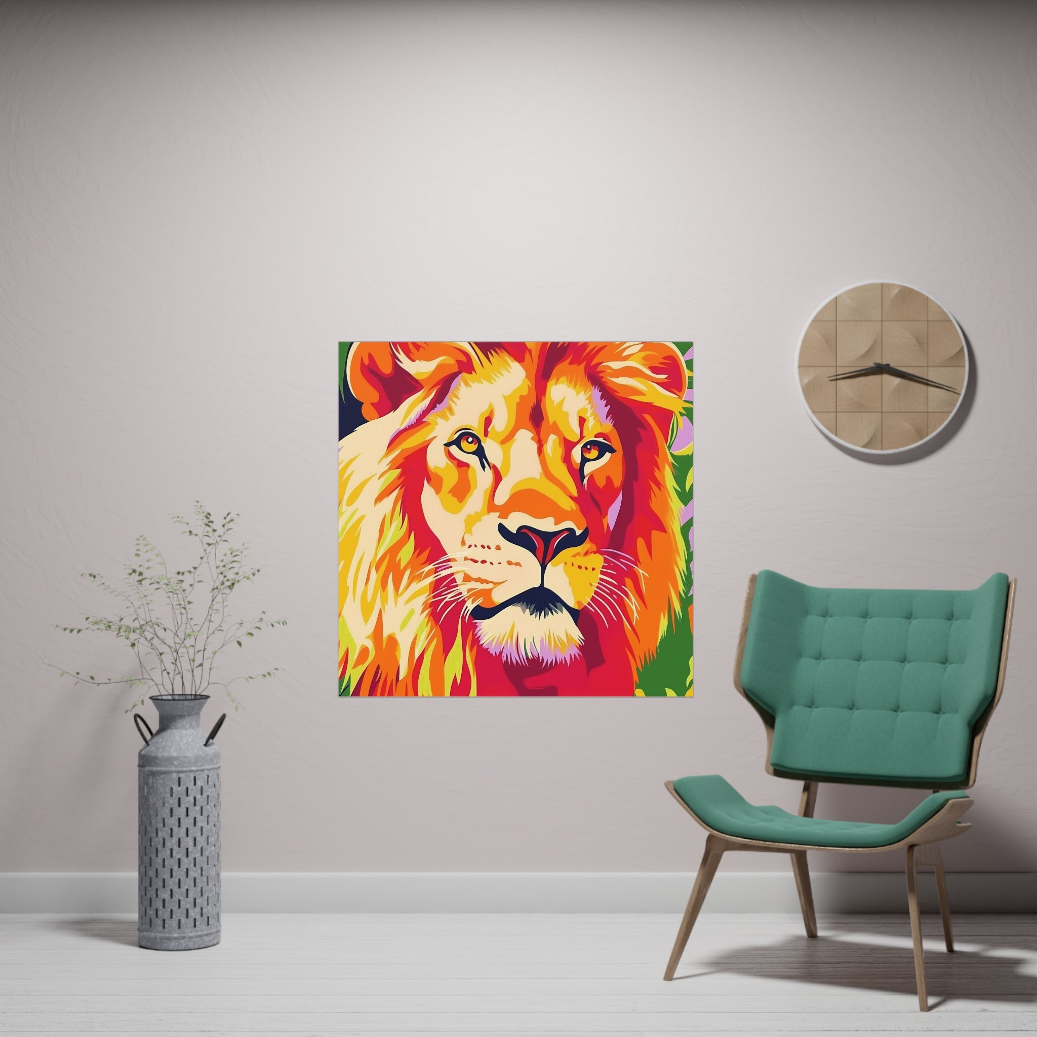 Lion King Poster - Colorful Savanna Art Poster - Blululi