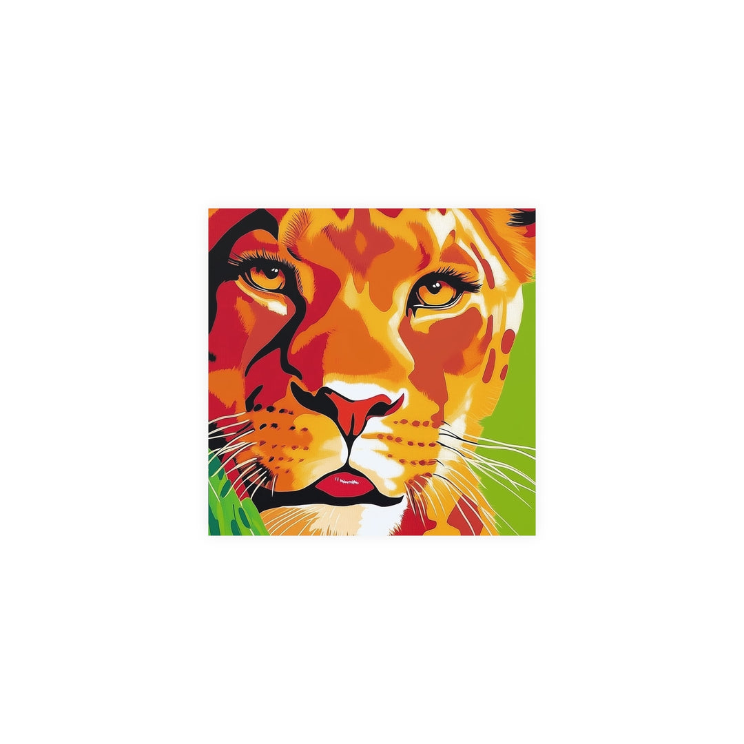 Lioness Face Savanna Art Print - Colorful Wildlife Poster Poster - Blululi