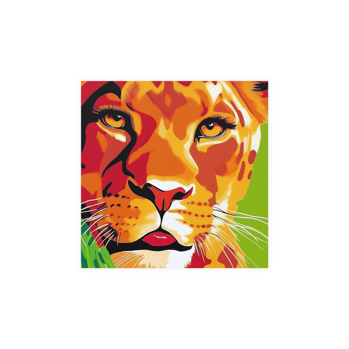 Lioness Face Savanna Art Print - Colorful Wildlife Poster Poster - Blululi