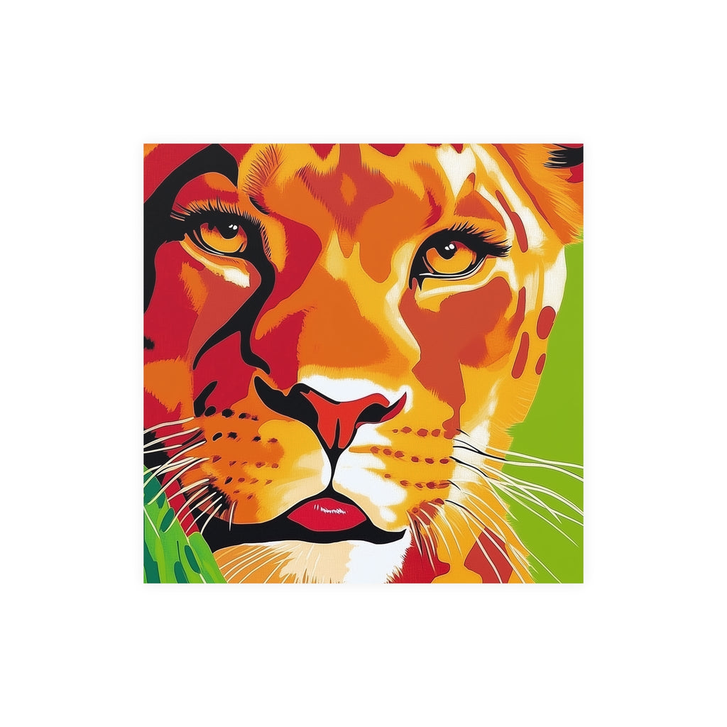 Lioness Face Savanna Art Print - Colorful Wildlife Poster Poster - Blululi