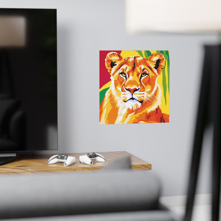 Lioness Portrait - Colorful Savanna Art Poster Poster - Blululi