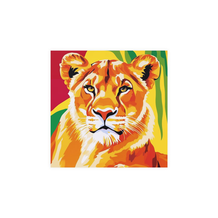 Lioness Portrait - Colorful Savanna Art Poster Poster - Blululi