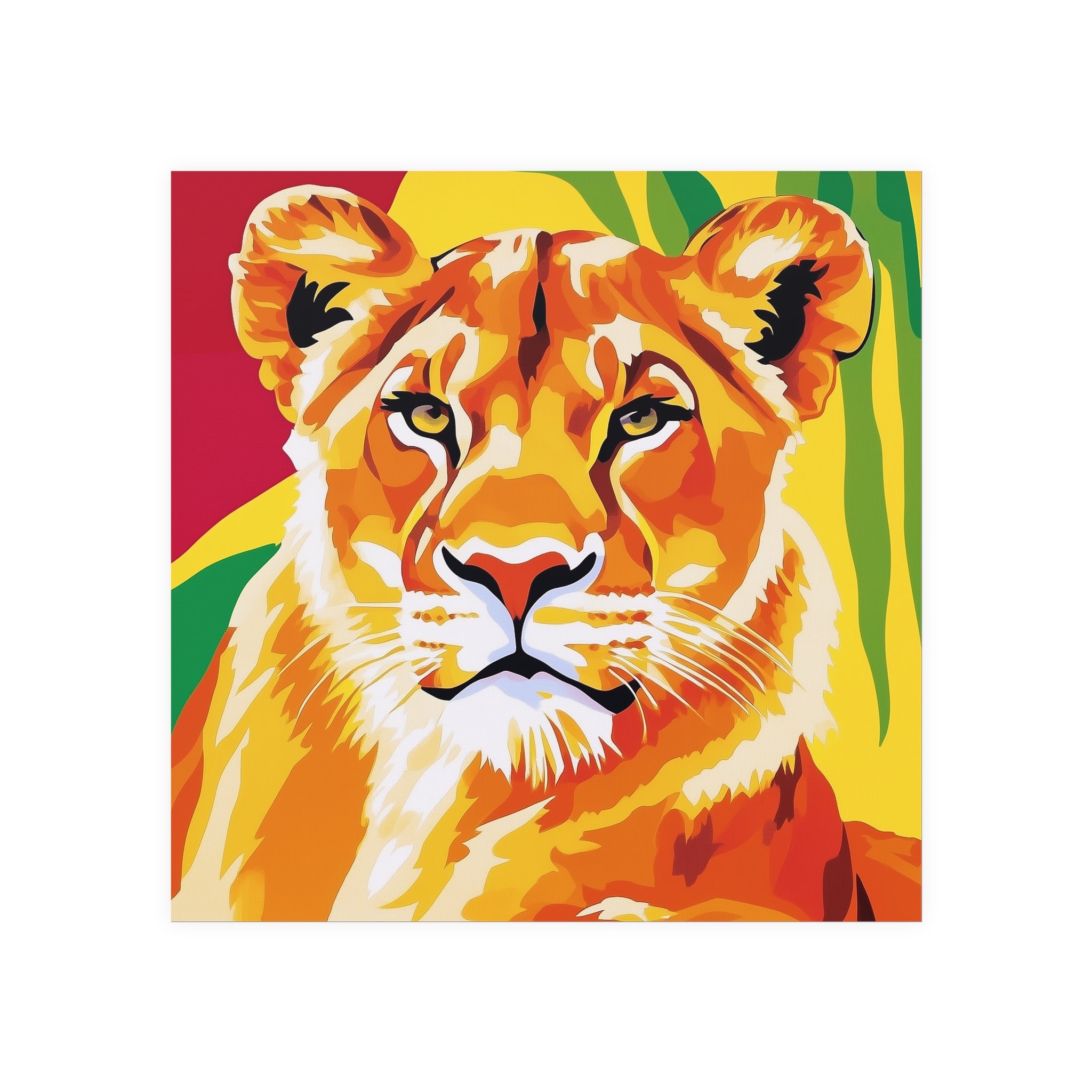 Lioness Portrait - Colorful Savanna Art Poster Poster - Blululi