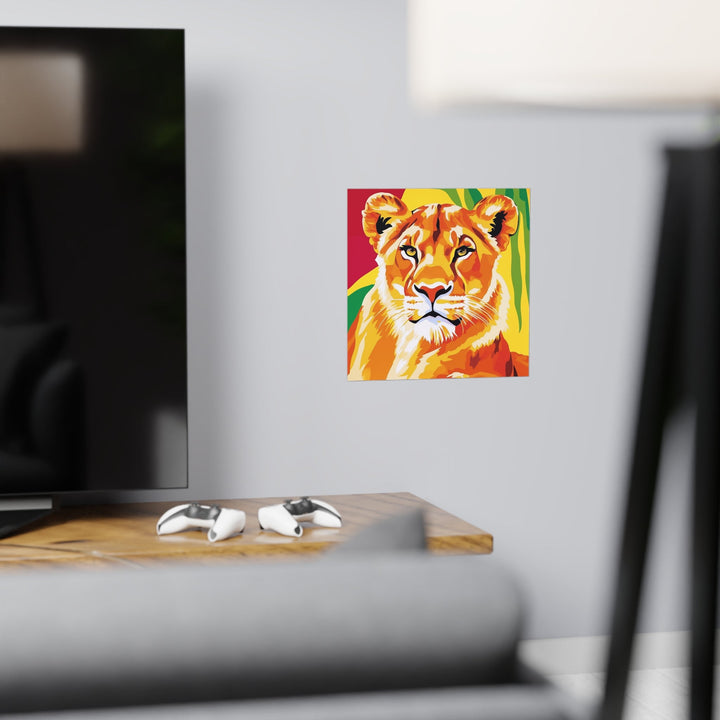 Lioness Portrait - Colorful Savanna Art Poster Poster - Blululi