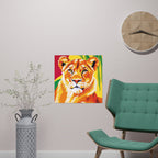 Lioness Portrait - Colorful Savanna Art Poster Poster - Blululi