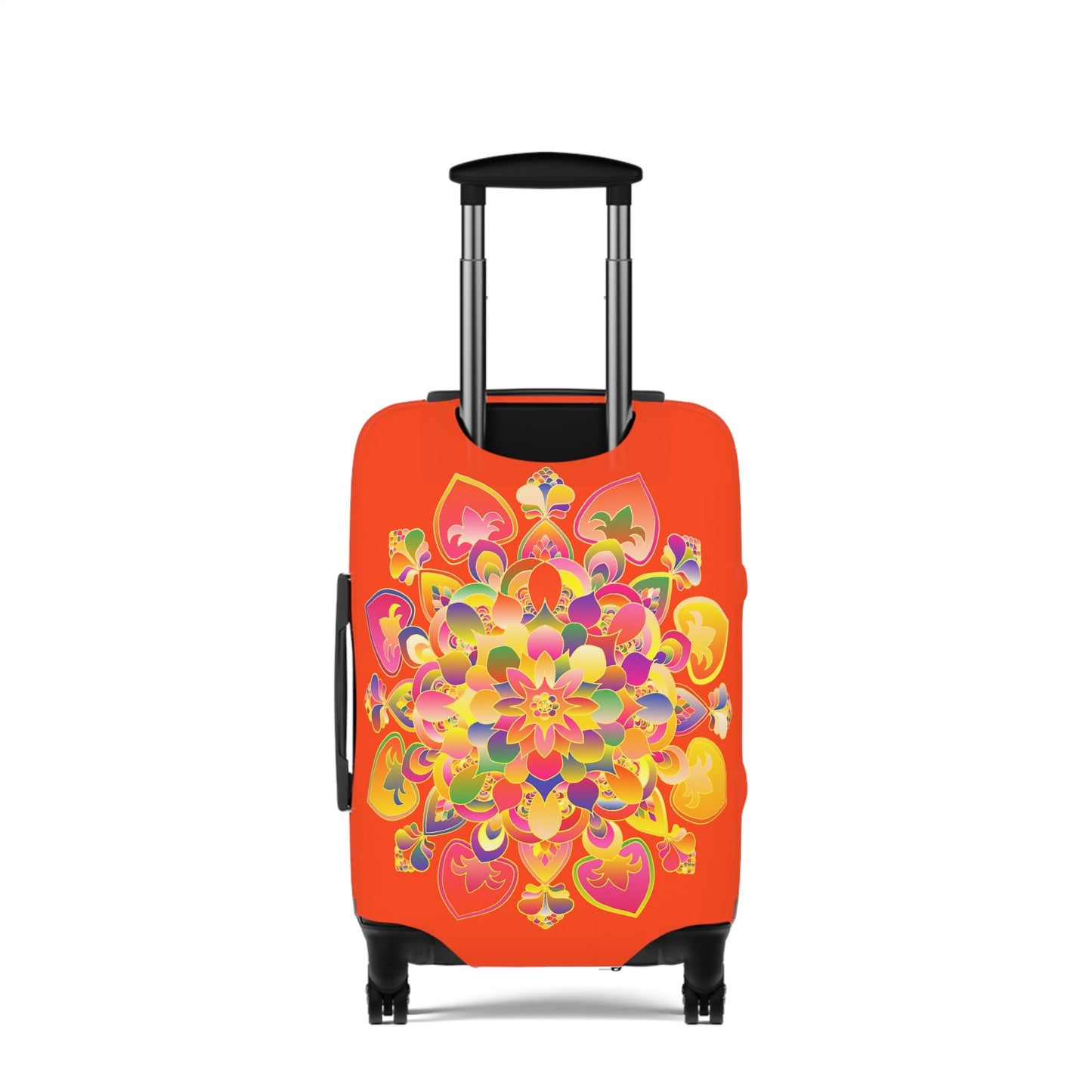 Lotus Flower Hand Drawn Mandala Art Orange Red Luggage Cover - Protect Your Luggage in Style Accessories - Blululi