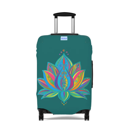 Lotus Flower Mandala Azure Shades Luggage Cover - Available in Three Sizes Accessories - Blululi