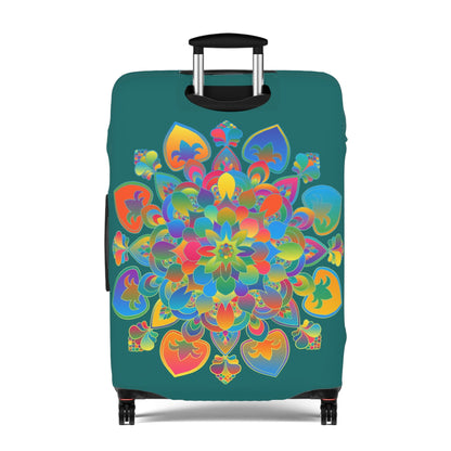 Lotus Flower Mandala Azure Shades Luggage Cover - Available in Three Sizes Accessories - Blululi