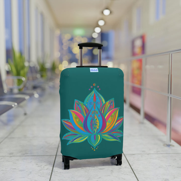 Lotus Flower Mandala Azure Shades Luggage Cover - Available in Three Sizes Accessories - Blululi