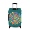 Lotus Flower Mandala Azure Shades Luggage Cover - Available in Three Sizes Accessories - Blululi