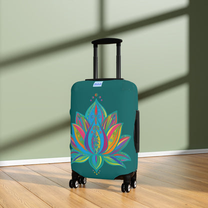 Lotus Flower Mandala Azure Shades Luggage Cover - Available in Three Sizes Accessories - Blululi