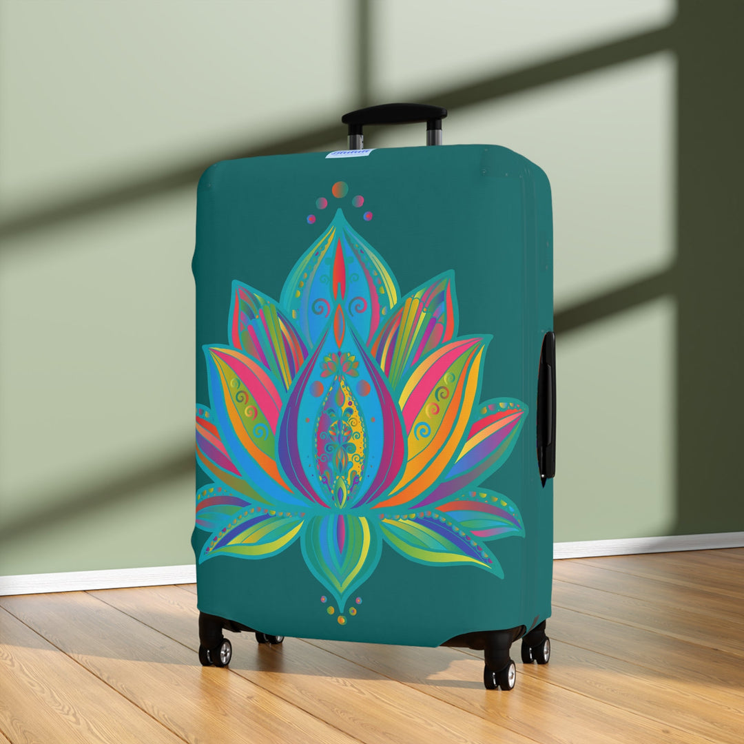 Lotus Flower Mandala Azure Shades Luggage Cover - Available in Three Sizes Accessories - Blululi