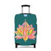 Luggage Cover - Lotus Flower Hand Drawn Mandala Art Pink and Petroleum Green Shades - Available in Three Sizes Accessories - Blululi