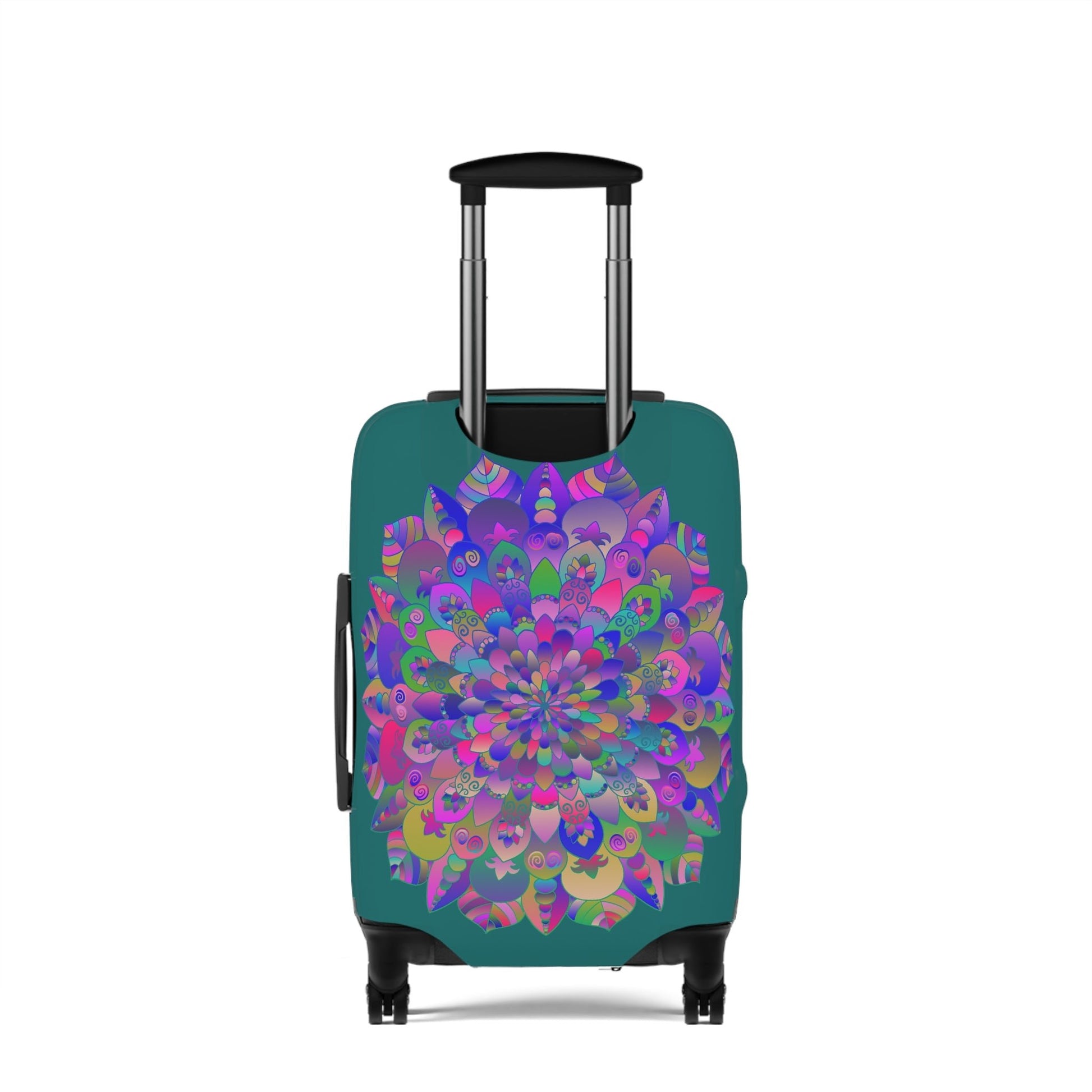 Luggage Cover - Lotus Flower Mandala Art Purple and Petroleum Green - Available in 3 Sizes Accessories - Blululi