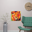 Majestic Lion Portrait - Vibrant Savanna Art Print Poster - Blululi
